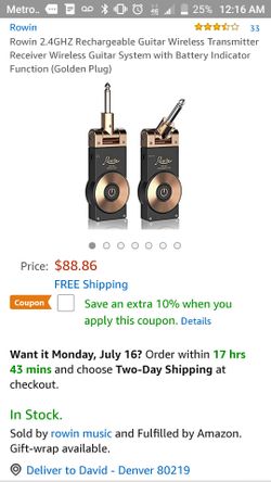 Golden plug wireless guitar transmitter and receiver