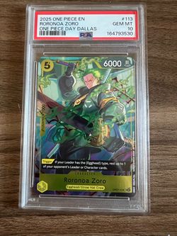 Roronoa Zoro One Piece Card PSA 10 Gem Mint