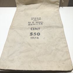 NEW VINTAGE 1974 US MINT DENVER $50 6.5"x10" Coin Bag
