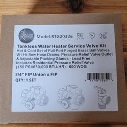 (1) Rheem Tankless Water Heater Service Valve Kit