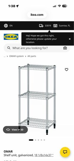 IKEA OMAR Shelf unit, galvanized,