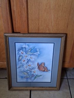 Beautiful butterfly picture frame
