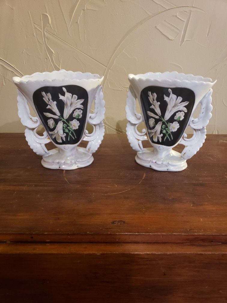 Antique Porcelain Vases Early 1800's