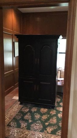 Solid wood computer armoire desk/hutch or tv cabinet black finish