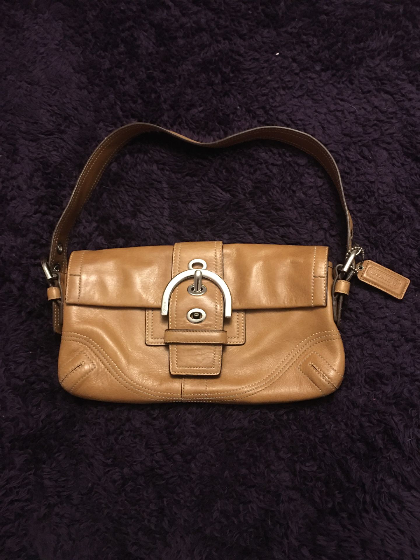 Vintage caramel leather Coach purse
