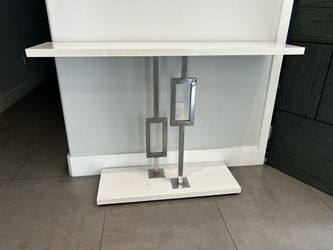 White console entry couch table