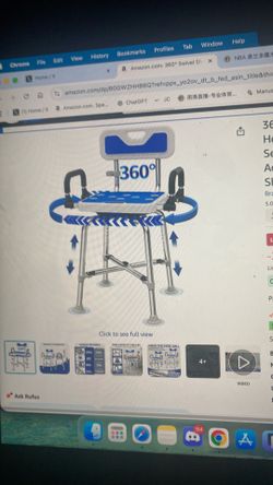 360 swivel shower chair with arms and back