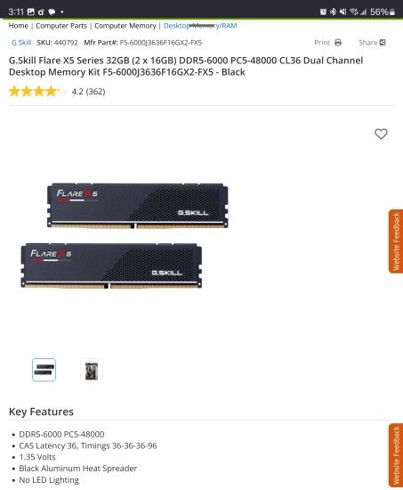DDR5 16GB Kit G.Skill Ram