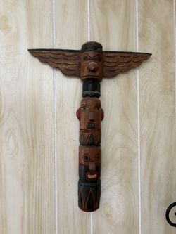 Carved Wooden Totem Pole