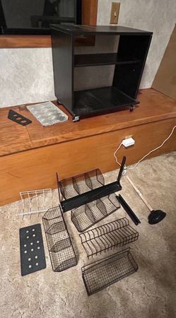 Shelf and metal storage trays