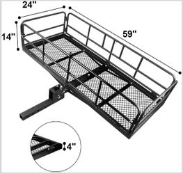 Hitch Mounted Cargo Carrier Basket - 59" x 24"
