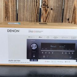 Denon Receiver ARV-S970H 7 Ch Bluetooth Capable HDR Compatible with HEOS & Dobly Atmos 8K Ultra HD AV Home Theater in black - New Sealed 