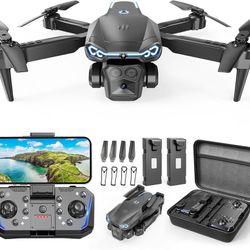 Drone with Camera 1080P HD, FPV Foldable, One-Key Take Off/Landing, 3D Flips, Altitude Hold, Speed Adjustment, Headless Mode, 2 Batteries