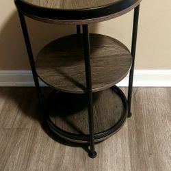 Round End Table Black And Gray