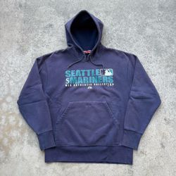 Vintage SEATTLE MARINERS Majestic MLB  Baseball Pullover Hoodie Sweater