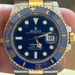 Rolex Submariner Date 41mm Date Steel/Yellow Good Two Tone Blue Bezel Blue Dial