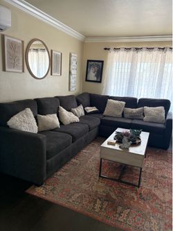 Large Charcoal Gray Sectional Sofa for Sale