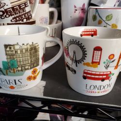 Paris And London Coffee Mugs,  New
