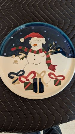 Vintage winter snowman dessert set