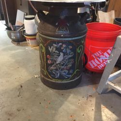 Milk jug with a aluminum top for a table