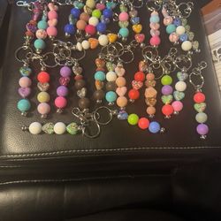 Heart Beaded Keychains – Colorful Heart Charm Keychains – Cute Gift – Choose Style