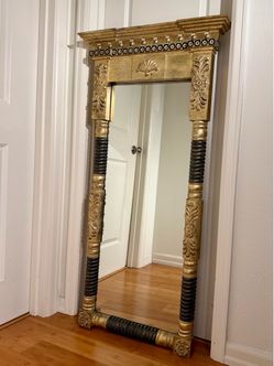 Large Vintage Bombay Company Gold & Black Wall Mirror