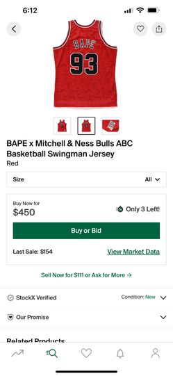 BAPE x Mitchell & Ness Bulls ABC Basketball Swingman Jersey