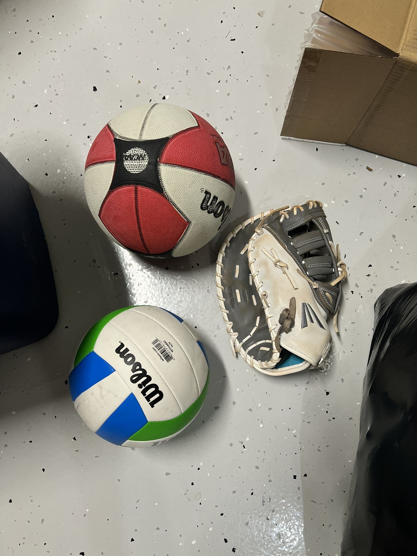 Baseball Glove, Basketball, Volleyball