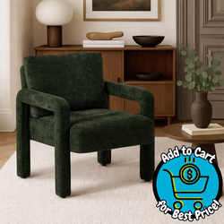 Oikiture Green Velvet Accent Armchair