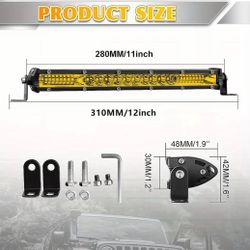 Pair of 12-Inch Yellow Amber Baja  LED Light Bar