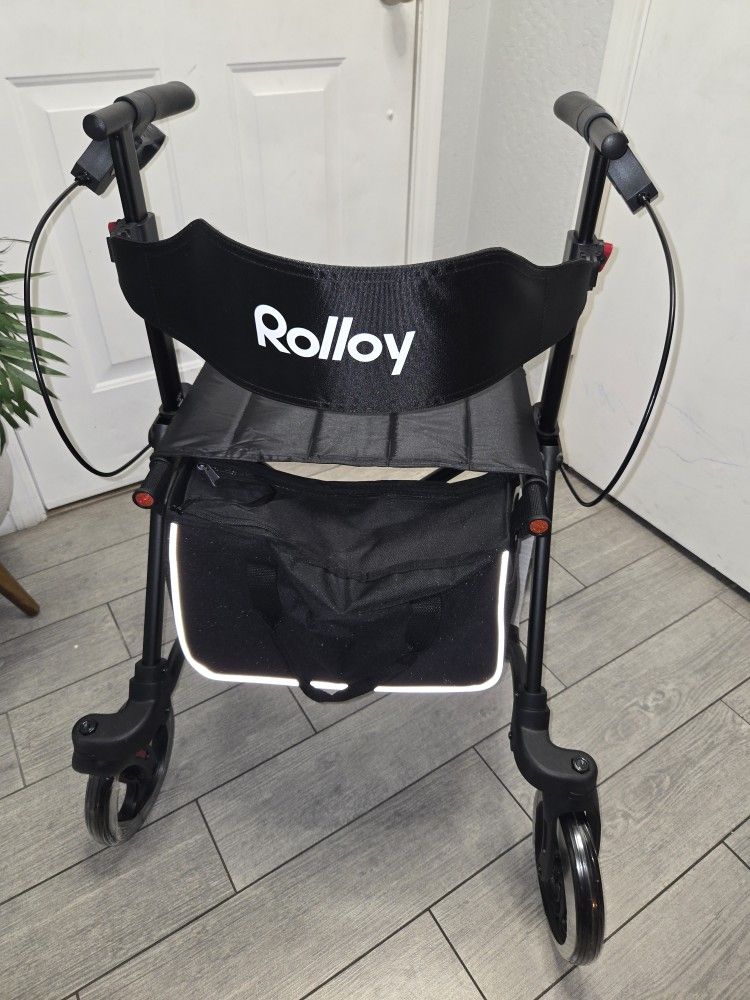 Rolloy Rollator Walkers for Seniors with Seat, Foldable Travel Rolling Walker, Andador, Caminador