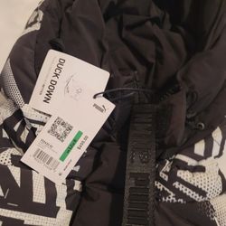 PUMA Mens Nemen X Storm Down Graphic Full-Zip Jacket Athletic Outerwear Casual - Black, White - Size L