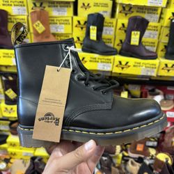 Dr. Martens Leather Boots Black Size 8 Mens