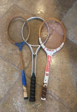 Antique tennis racquets