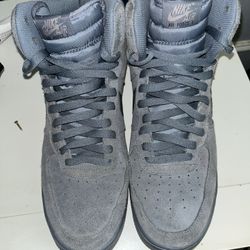 Nike Air Force 1 Gray Suede,10 In A Half 