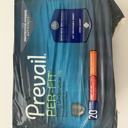 New Men’s Prevail Per-Fit Daily Underwear Gray Size: Medium - 20 Pieces