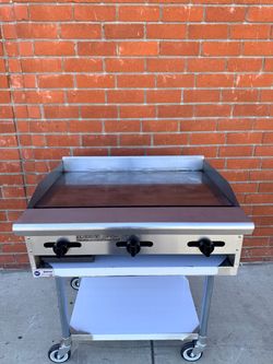 American Range 36" Gas Griddle w/ Manual Controls - 1" Steel Plate, Natural Gas with stand