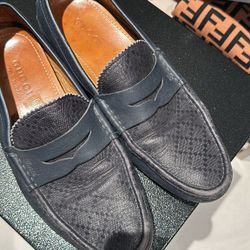 Gucci Black Diamanté Leather Slip On Loafers
