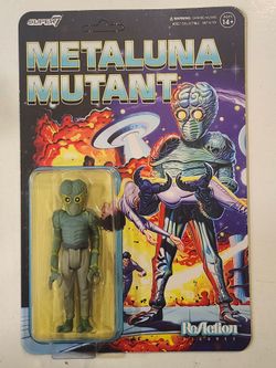 UNPUNCHED CARD. SUPER 7 REACTION FIGURES. UNIVERSAL MONSTERS. THIS ISLAND EARTH. METALUNA MUTANT 3.75 " ACTION FIGURE.