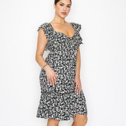 Black Floral Dress (small)