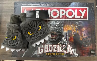 New Godzilla Monopoly Monster Edition plus Gloves
