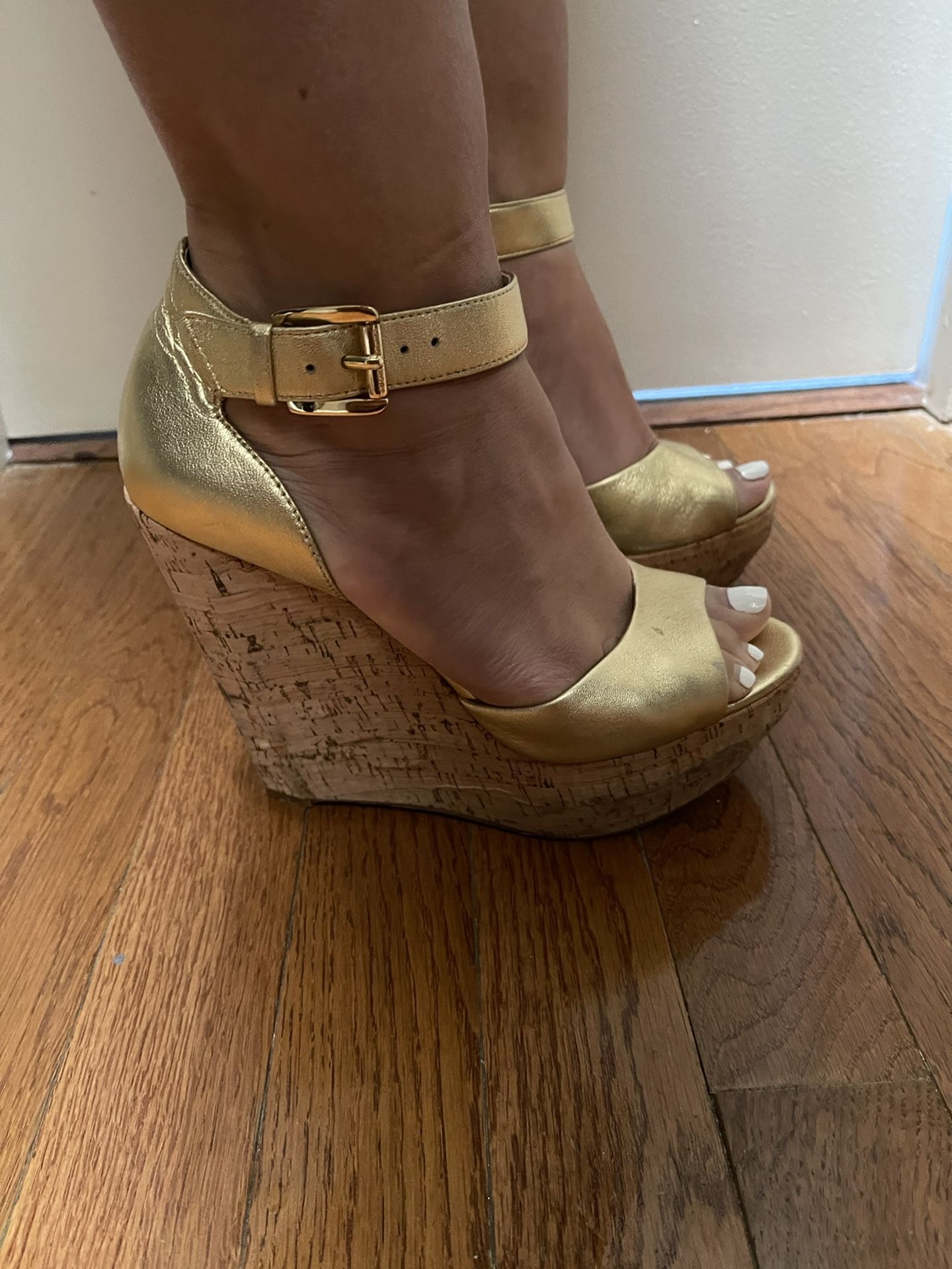 Michael Kors Gold Wedges