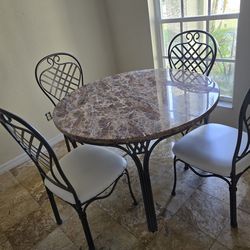 Marble table brown biege white