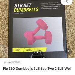 5 lbs set dumbbells 