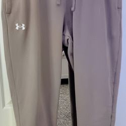 Men's Under Armour UA Fleece Joggers Pants Size XL Khaki/ Tan