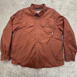 Eddie Bauer Outdoor Mens 2XL Rust Fleece Lined Shirt Jacket