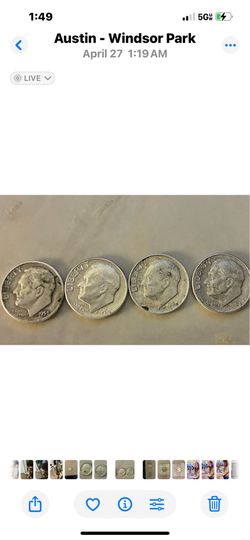 Coins 4 silver dimes 1 1979 nickel