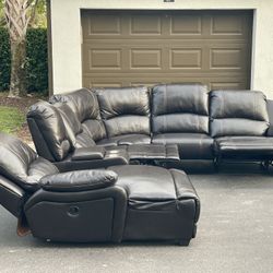 Sofa/Couch Sectional - Dark Brown - Recliners - Leather - Delivery Available 🚛