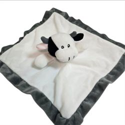 Baberoo Cute Cow Farm Plush Lovey White Baby Security Blanket unisex soft