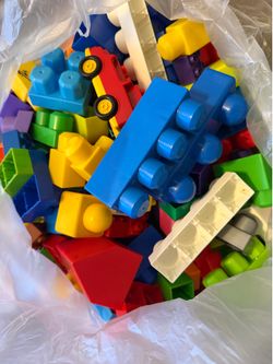 Bag full of baby building blocks